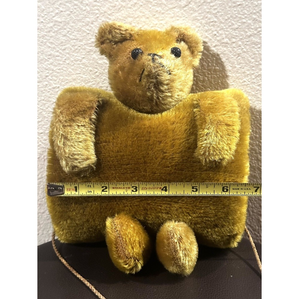 Vintage Mohair Child Teddy Bear Brown Hand Muff 11" Tall Joint Head Antique OOAK - Picture 7 of 10